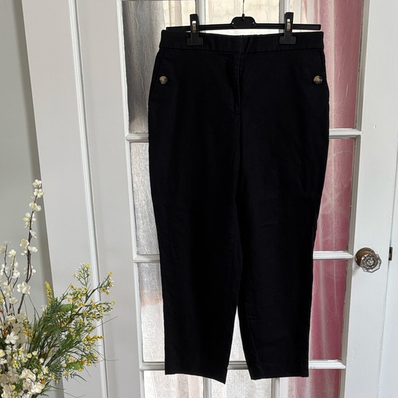 J. Crew Black Linen Blend Sailor Pants size 12 - Picture 5 of 10